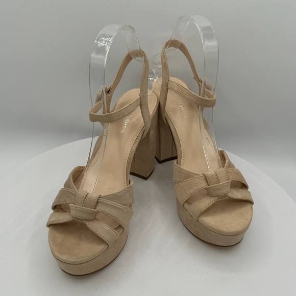 MARC FISHER DAMASK WOMENS SUEDE PLATFORM SANDALS SIZE 7 COLOR LIGHT PINK NWT - Picture 3 of 9